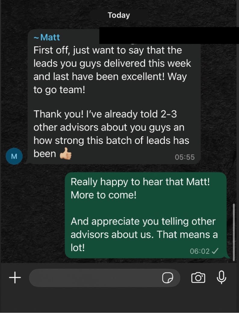Advisor check-in message