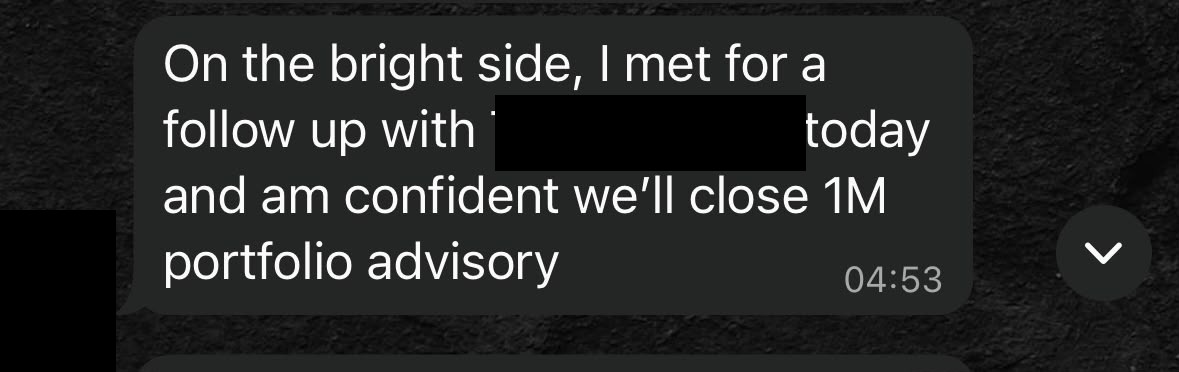 Advisor check-in message